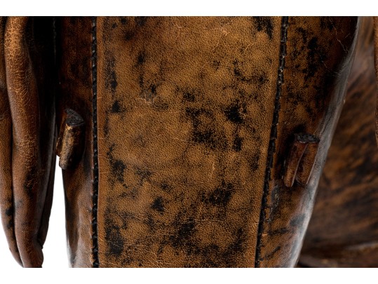 Attrib. Dimitro Omersa Vintage Hand-stitched Leather Donkey Form Footstool