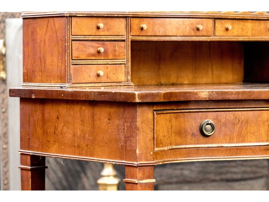 Federal Style Serpentine Leather Top Desk