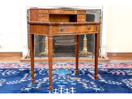 Federal Style Serpentine Leather Top Desk