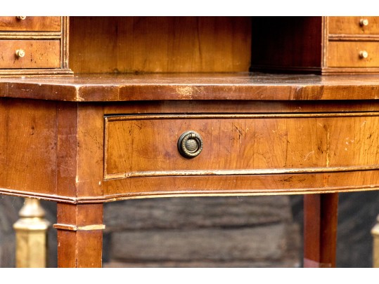 Federal Style Serpentine Leather Top Desk