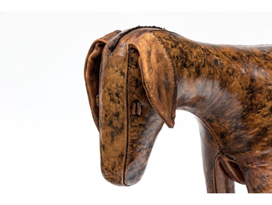 Attrib. Dimitro Omersa Vintage Hand-stitched Leather Donkey Form Footstool
