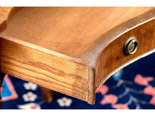 Federal Style Serpentine Leather Top Desk