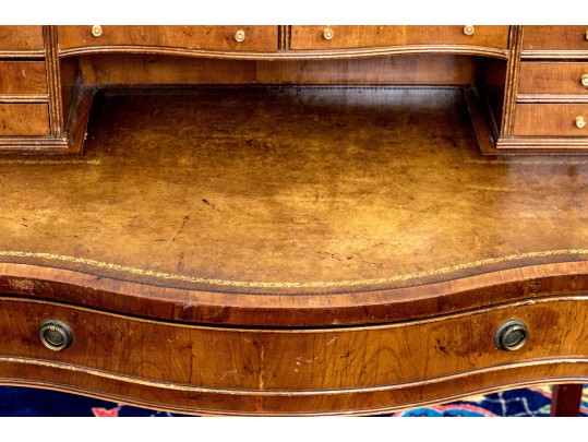 Federal Style Serpentine Leather Top Desk