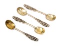T & Co. Sterling Silver Pretty Set Of Four Vintage Salt Spoons