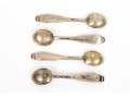 T & Co. Sterling Silver Pretty Set Of Four Vintage Salt Spoons