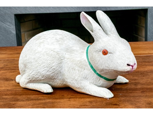 Antique Japanese Biscuit Porcelain Rabbit Okimono