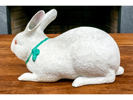 Antique Japanese Biscuit Porcelain Rabbit Okimono