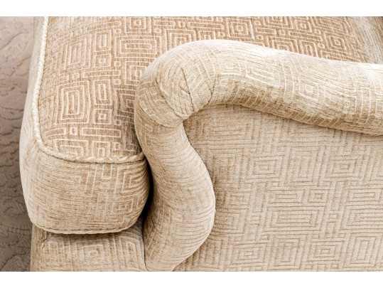 Handsome Upholstered Club Chair With Ottoman