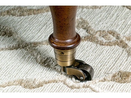 Oversized Circular Leather Ottoman