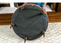 Oversized Circular Leather Ottoman