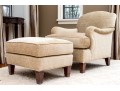 Handsome Upholstered Club Chair With Ottoman