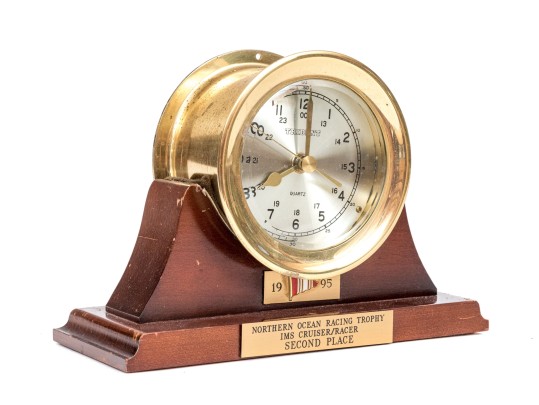 Trident Quartz Nautical Ships Bell Clock With Display Stand.  