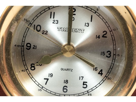 Trident Quartz Nautical Ships Bell Clock With Display Stand.  