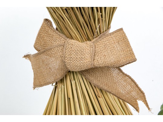 Grouping Of Faux Plants And Wheat Sheefs