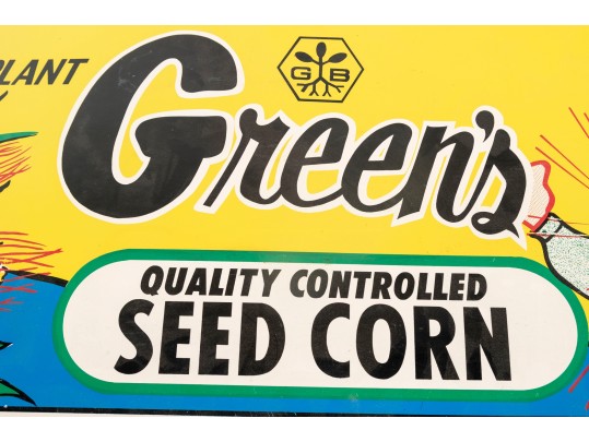 Greens Seed Corn Quality Corn Seed Sheet Metal Advertising Sign
