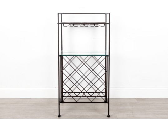 Metal Wine Rack & Glass Holder