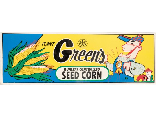 Greens Seed Corn Quality Corn Seed Sheet Metal Advertising Sign