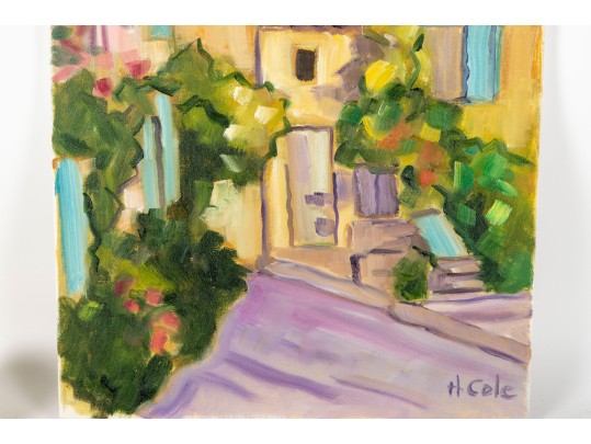 Hannah Cole Buie (American, B. 1955) Brantome Streets Oil On Canvas Painting