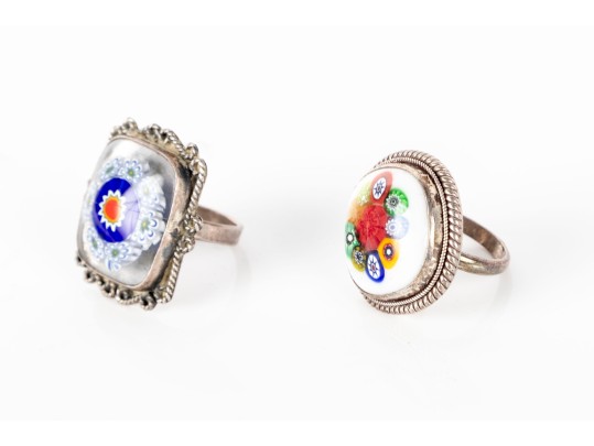 Excellent Millefiori Glass Rings