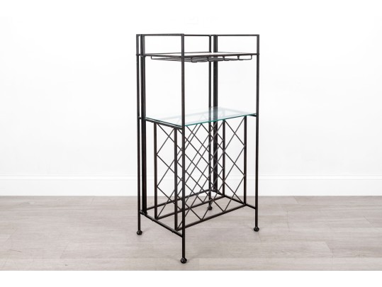 Metal Wine Rack & Glass Holder