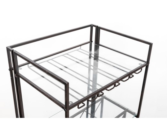 Metal Wine Rack & Glass Holder