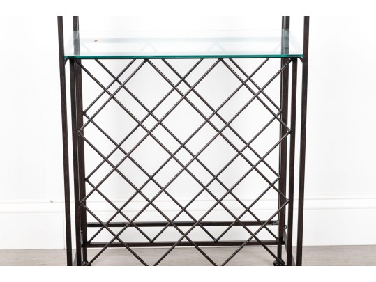 Metal Wine Rack & Glass Holder