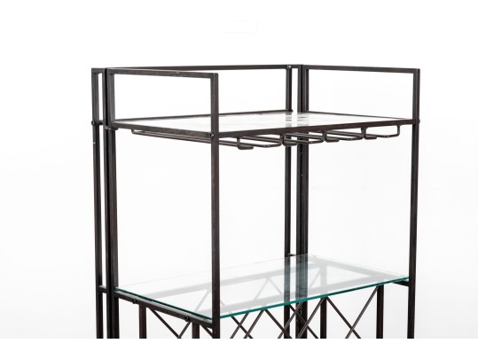 Metal Wine Rack & Glass Holder