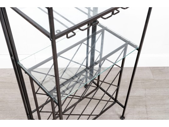 Metal Wine Rack & Glass Holder