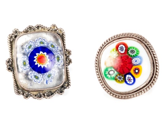 Excellent Millefiori Glass Rings