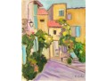 Hannah Cole Buie (American, B. 1955) Brantome Streets Oil On Canvas Painting