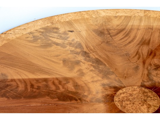 Burled Pedestal Occasional Table