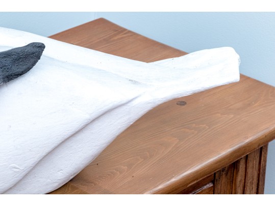 Painted Faux Bois Swan Resin Model