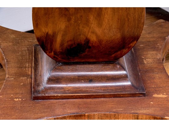 Burled Pedestal Occasional Table