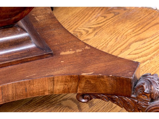 Burled Pedestal Occasional Table