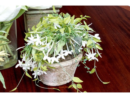 Eight Assorted Faux Plants And Flowers