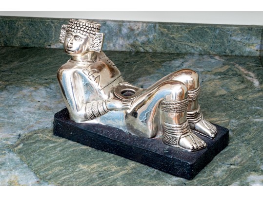 Mexican D'Argenta Silverplated Mayan Figural Candlestick