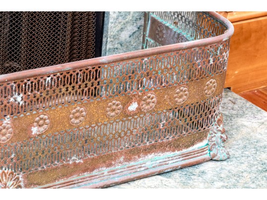 Antique Brass Fireplace Fender