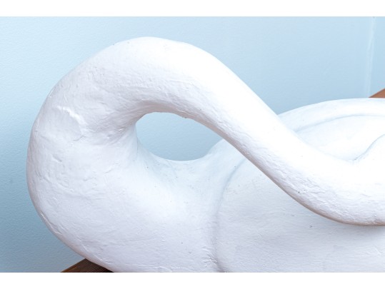 Painted Faux Bois Swan Resin Model