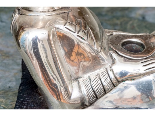 Mexican D'Argenta Silverplated Mayan Figural Candlestick