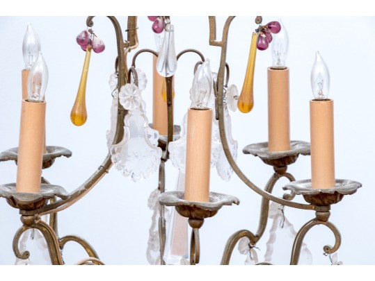 Louis XV Style Crystal Six Light Chandelier