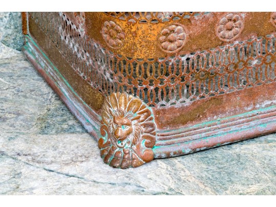 Antique Brass Fireplace Fender