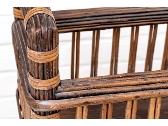 Wood And Rattan Planter