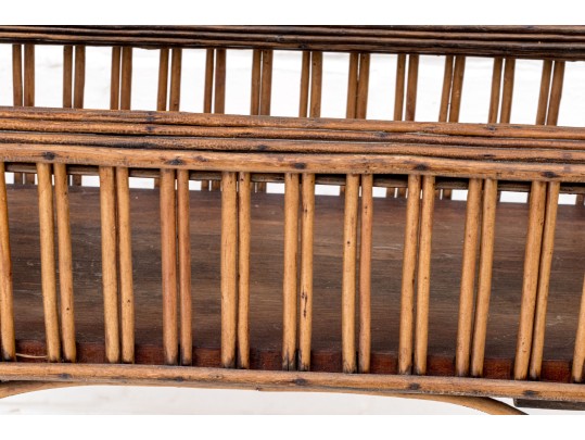 Wood And Rattan Planter