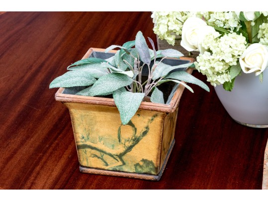 Eight Assorted Faux Plants And Flowers