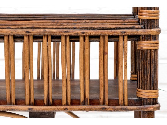 Wood And Rattan Planter