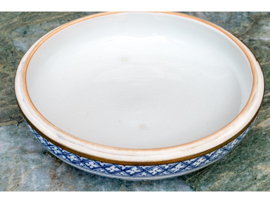 Decorative Chinese Lidded Ceramic And Brass Box