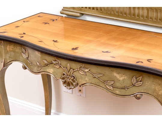 Louis XV Style Console Desk With Pier Mirror