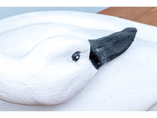 Painted Faux Bois Swan Resin Model