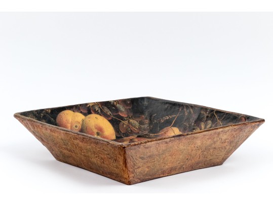 Decorative Printed Wooden Square Centerpiece Bowl