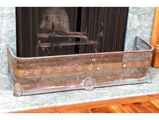 Antique Brass Fireplace Fender